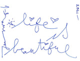 Mr. Brainwash Signed Hand Drawn Sketch Life Is Beautiful 8.5x11 Art Beckett COA
