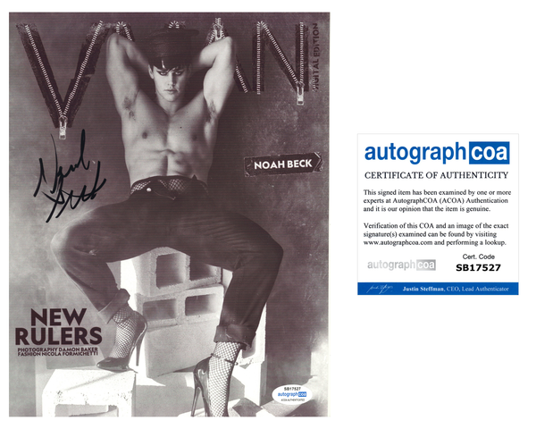 Noah Beck Signed Autograph 8x10 Photo Shirtless Actor Model TikTok ACOA COA