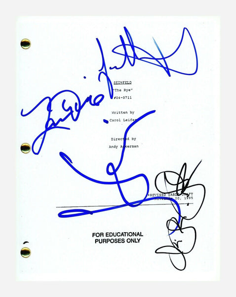 Seinfeld Cast Signed The Rye Script x4 Jerry Larry David Julia Jason ACOA COA