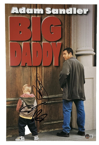 Adam Sandler Cole Sprouse Signed Big Daddy Movie Poster 12x18 Autograph BAS COA