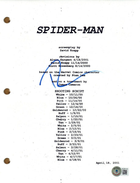 Tobey Maguire Signed Autograph Spider-Man Movie Script Screenplay Beckett COA
