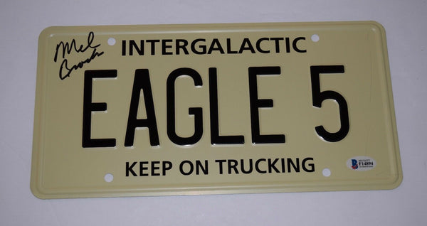 Mel Brooks Signed Autographed Spaceballs EAGLE 5 Prop License Plate BAS COA