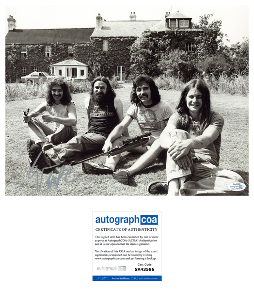 Geezer Butler Signed Autographed 11x14 Photo Black Sabbath Bassist ACOA COA