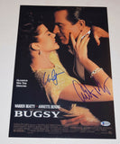 Warren Beatty Annette Bening Signed BUGSY 11X17 Poster Photo BAS Beckett COA