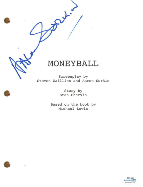 Aaron Sorkin Signed Autograph Moneyball Movie Script Full Screenplay ACOA COA