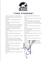 Jake Bugg Signed Autographed "Two Fingers" Music Lyric Sheet  COA VD
