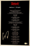 Corey Taylor Signed Slipknot Before I Forget 11x17 Lyrics Poster Beckett COA