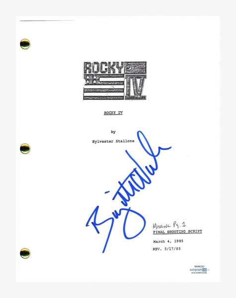 Brigitte Nielsen Signed Autographed ROCKY IV 4 Movie Script Screenplay ACOA COA