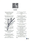 John Rzeznik Johnny Signed Autograph Goo Goo Dolls SLIDE Lyric Sheet Beckett COA