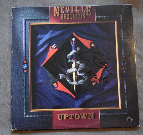 Aaron Neville Signed Autographed Neville Brothers Uptown LP Vinyl Record Album