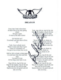 Brad Whitford Signed Autographed Aerosmith DREAM ON Song Lyric Sheet COA