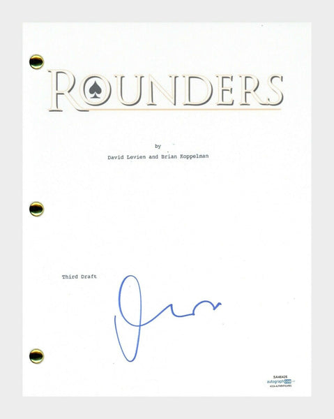 Matt Damon Signed Autographed Rounders Movie Script Screenplay ACOA COA