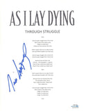 Tim Lambesis Signed As I Lay Dying Through Struggle Song Lyric Sheet ACOA COA