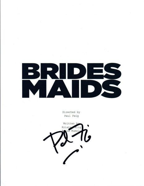Paul Feig Signed Autographed BRIDESMAIDS Movie Script Director COA VD