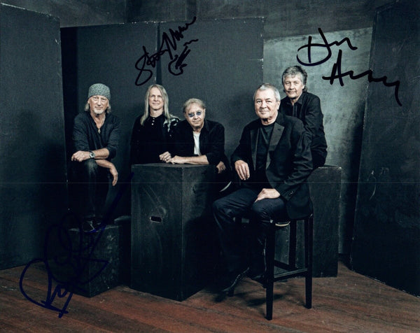 Deep Purple Band Signed Autographed 8x10 Photo by 3 Airey Morse Glover COA