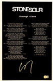 Corey Taylor Signed Stone Sour Through Glass 11x17 Song Lyric Poster Beckett COA