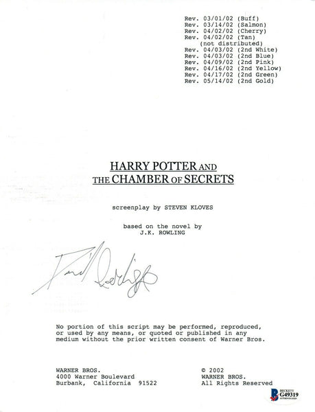 Daniel Radcliffe Signed HARRY POTTER AND THE CHAMBER OF SECRETS Script BAS COA