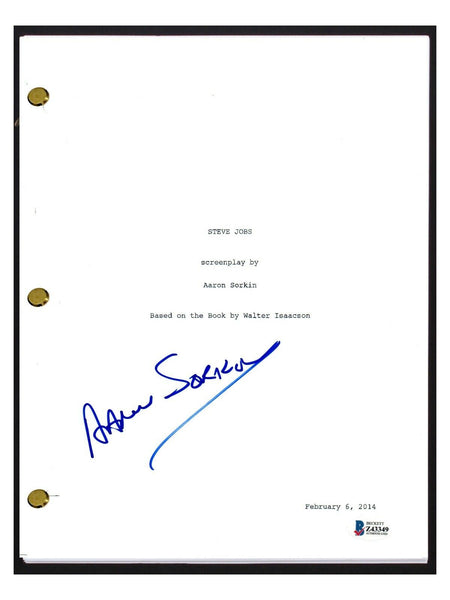 Aaron Sorkin Signed Autographed Steve Jobs Movie Script Screenplay Beckett COA