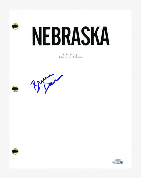 Bruce Dern Signed Autographed NEBRASKA Movie Script ACOA COA