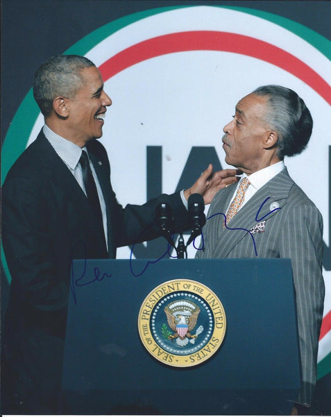 Rev Al Sharpton Signed Autographed 8x10 Photo With President Barack Obama A