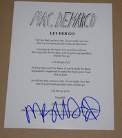 Mac DeMarco Signed Autographed LET HER GO Music Lyric Sheet COA