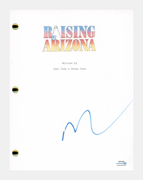 Nicolas Cage Signed Autographed Raising Arizona Movie Script Screenplay ACOA COA