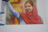 Malala Yousafzai Signed Autographed 8x10 Photo Nobel Peace Prize Beckett BAS COA