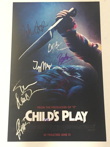 Child's Play 2019 Signed Autographed 11X17 Photo Poster Cast by 8 COA
