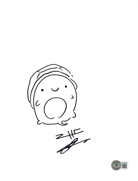 ZHC Zach Hsieh Signed Hand Drawn Sketch Drawing 8.5x11 Original Art Beckett COA