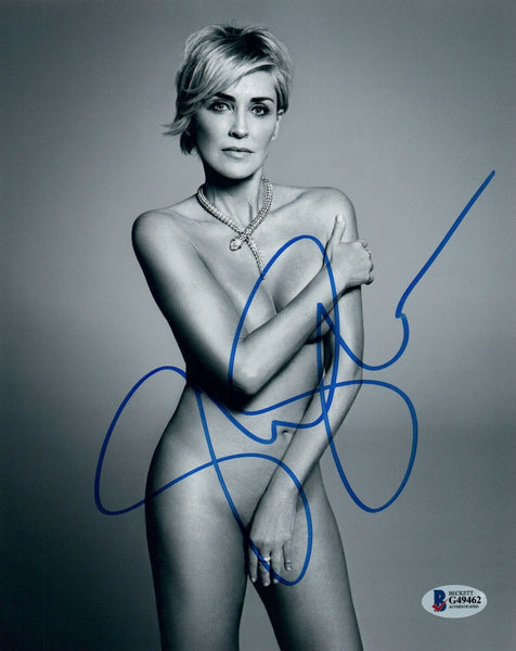 Sharon Stone Signed Autograph 8x10 Photo Sexy Nude BASIC INSTINCT Beckett COA