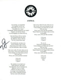 Josh Katz Signed Autographed Badflower ANIMAL Song Lyric Sheet Ok I'm Sick COA