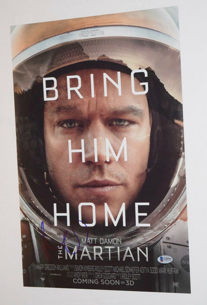 Matt Damon Signed Autographed 12x18 Photo Poster THE MARTIAN Beckett BAS COA