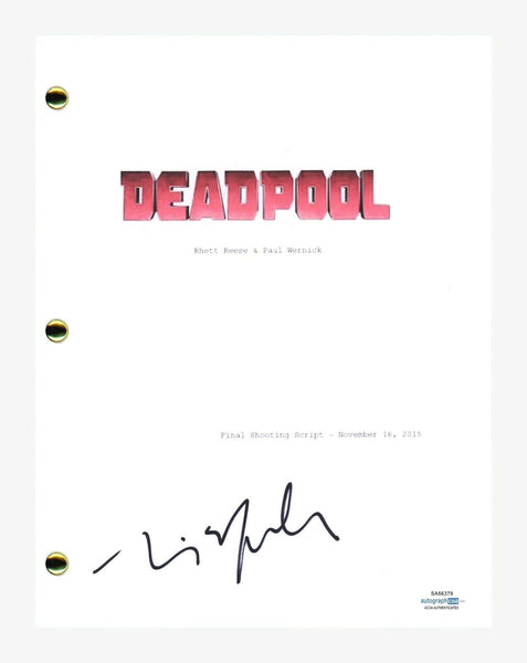 Tim Miller Signed Autographed DEADPOOL Movie Script Screenplay Director ACOA COA