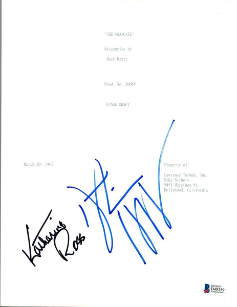 Dustin Hoffman & Katharine Ross Signed THE GRADUATE Movie Script Beckett COA