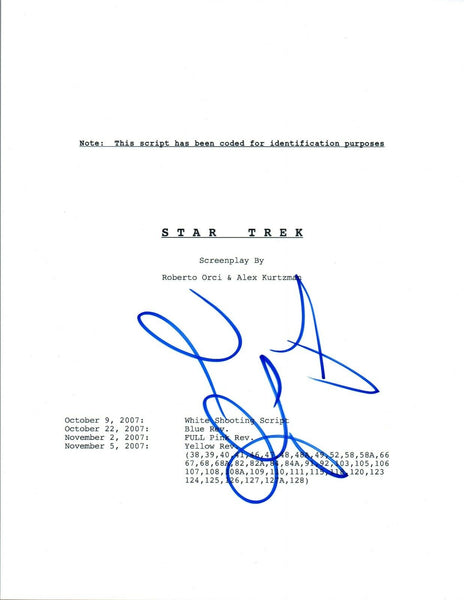 Zoe Saldana Signed Autographed STAR TREK Full Movie Script COA