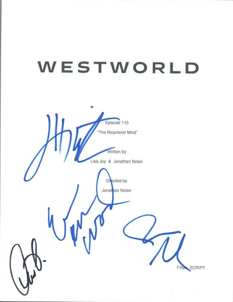 WESTWORLD Cast Signed Episode 1x10 Script by 4 Wood Marsden Sarafyan Wright COA