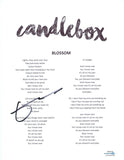 Kevin Martin Signed Autographed Candlebox Blossom Song Lyric Sheet ACOA COA