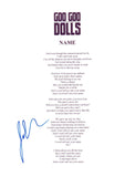 John Rzeznik Signed Autographed Goo Goo Dolls NAME Song Lyric Sheet COA