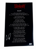 Corey Taylor Signed Slipknot Snuff 11x17 Lyric Poster Photo Beckett COA