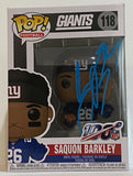 Saquon Barkley Signed Autograph Funko Pop Figure NY New York Giants Beckett COA