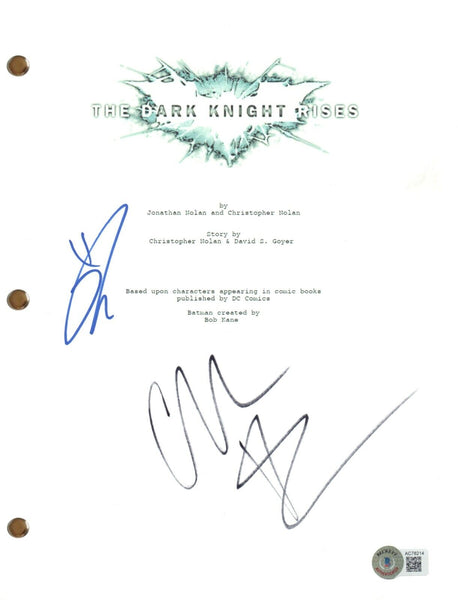 Christian Bale Tom Hardy Signed The Dark Knight Rises Movie Script Autograph BAS