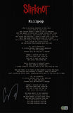 Corey Taylor Signed Autograph Slipknot Killpop Lyrics 11x17 Poster Beckett COA