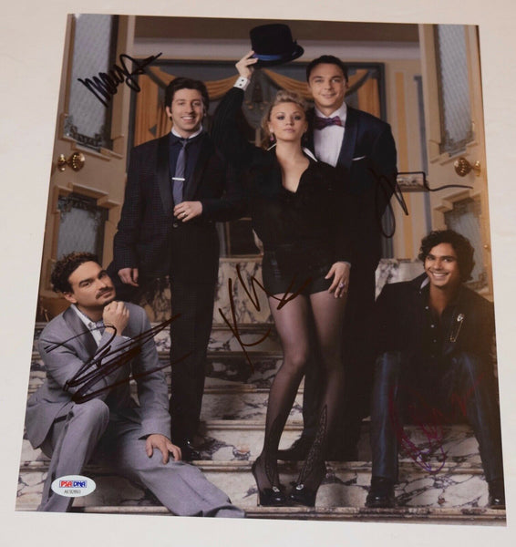 The Big Bang Theory Cast Signed 11x14 Photo x5 Jim Parsons Kaley Cuoco PSA COA