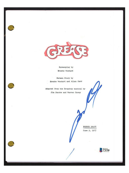 John Travolta Signed Autographed GREASE Movie Script Screenplay Beckett BAS COA