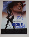 ROCKY V Cast Signed Autographed 11x17 Poster Sylvester Stallone Shire Young COA
