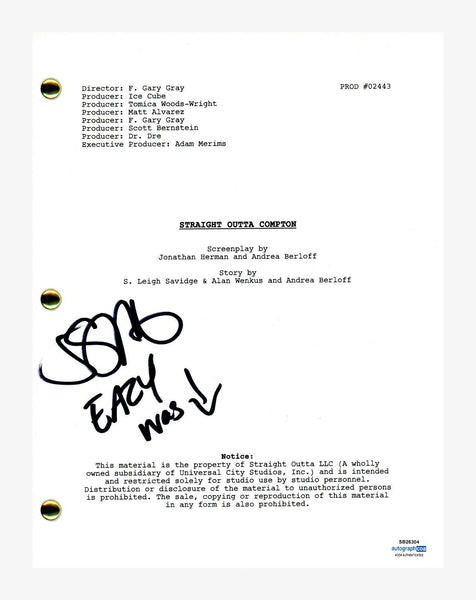 Jason Mitchell Signed Autographed Straight Outta Compton Movie Script ACOA COA