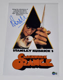 Malcolm McDowell Signed A Clockwork Orange 11x17 Movie Poster Beckett BAS COA