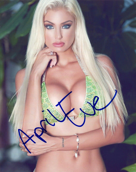 April Eve Puck Signed Autographed 8x10 Photo Playboy Model COA