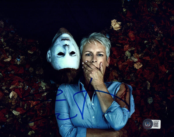 Jamie Lee Curtis Signed Autograph 8x10 Photo Halloween Laurie Strode Beckett COA