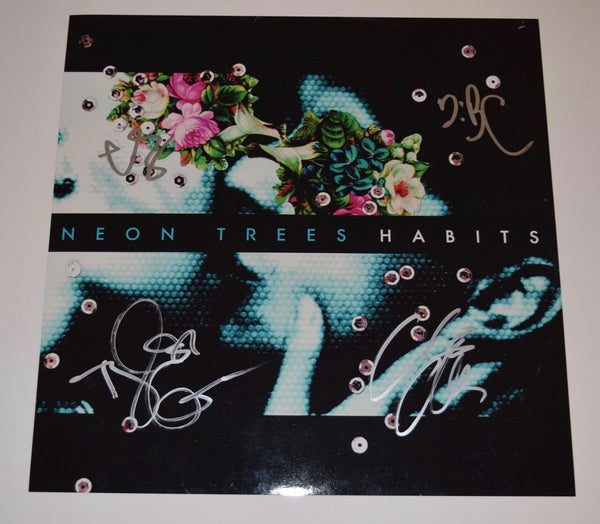 Neon Trees Signed Autographed  HABITS 12X12 Album Flat Photo Tyler +3 COA VD